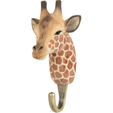 Load image into Gallery viewer, Hand Carved Giraffe Hook