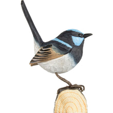 Load image into Gallery viewer, Hand Carved DecoBird Superb Fairy Wren
