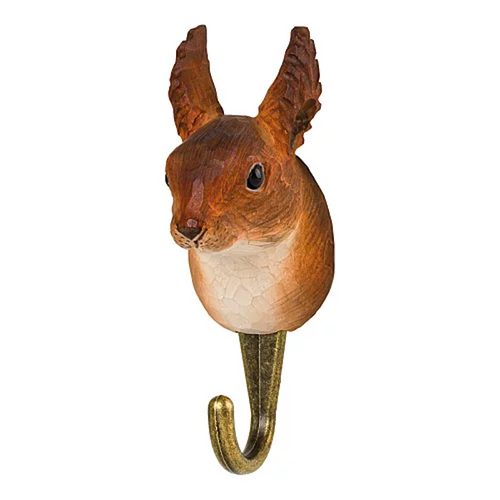 Hand Carved Squirrel Hook