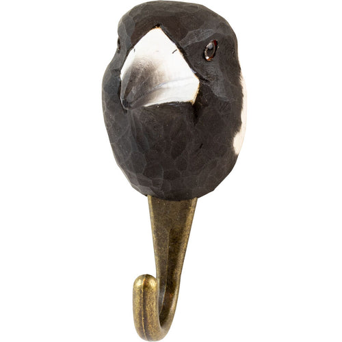 Hand Carved Magpie Hook