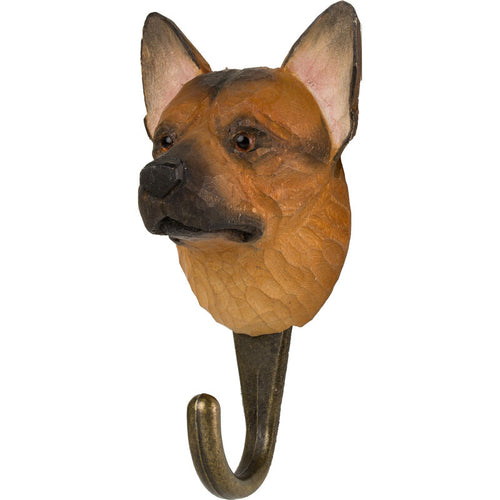 Hand Carved German Shepherd Hook