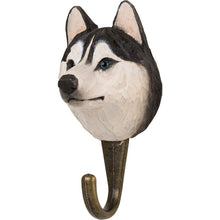 Load image into Gallery viewer, Hand Carved Siberian Husky Hook