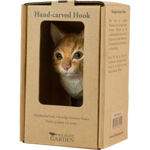 Hand Carved Cat Ginger Hook