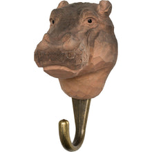 Load image into Gallery viewer, Hand Carved Hippopotamus Hook