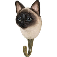 Load image into Gallery viewer, Hand Carved Siamese Cat Hook