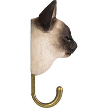 Load image into Gallery viewer, Hand Carved Siamese Cat Hook