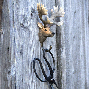 Hand Carved Red Deer Hook