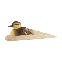 Load image into Gallery viewer, Hand Carved Mallard Duckling Doorstop