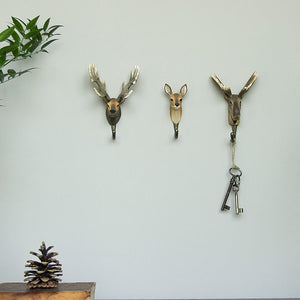 Hand Carved Red Deer Hook