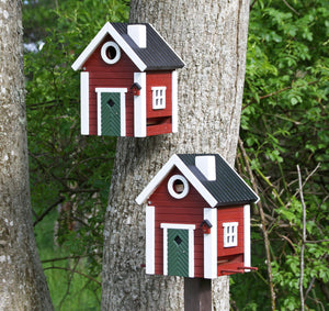 Multiholk - Red Cottage Bird Feeder Bird House