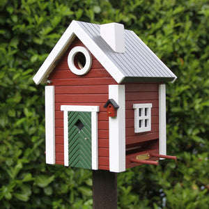 Multiholk - Red Cottage Bird Feeder Bird House