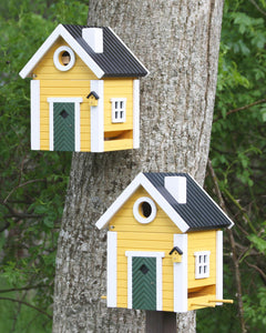 Multiholk - Yellow Cottage Bird Feeder Bird House