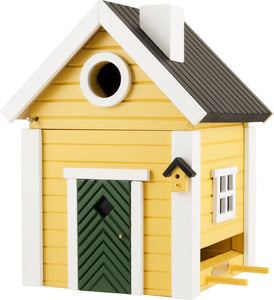 Multiholk - Yellow Cottage Bird Feeder Bird House