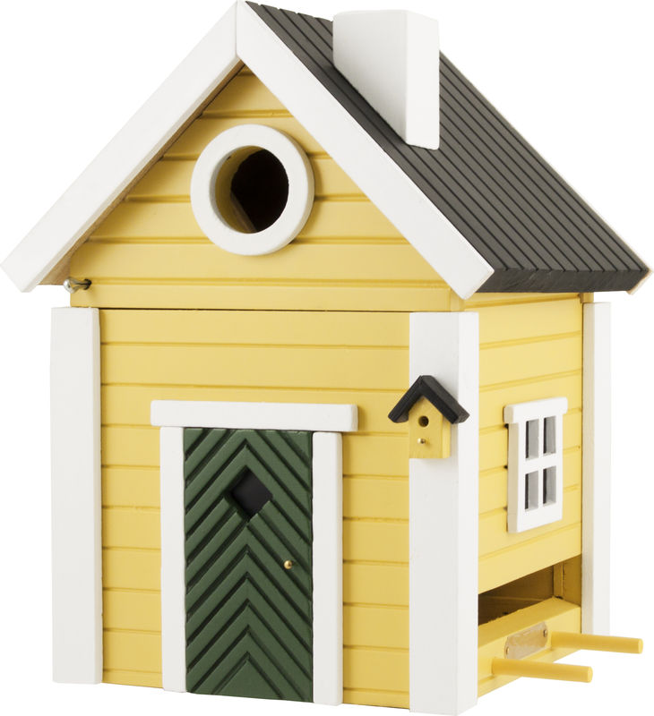 Multiholk - Yellow Cottage Bird Feeder Bird House
