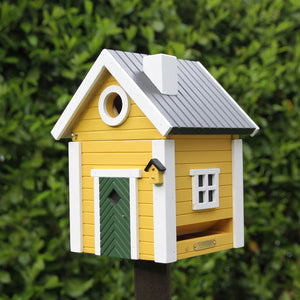 Multiholk - Yellow Cottage Bird Feeder Bird House