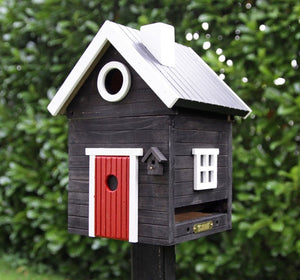Multiholk - Black Cottage Bird Feeder Bird House