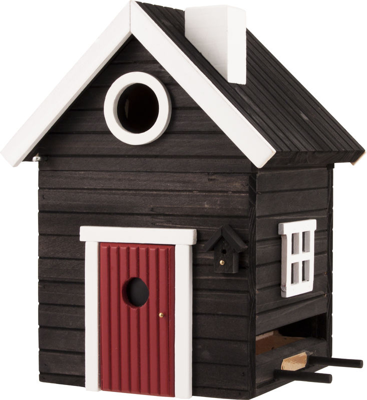 Multiholk - Black Cottage Bird Feeder Bird House