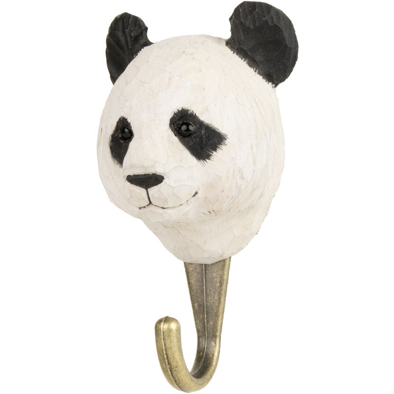 Hand Carved Panda Hook