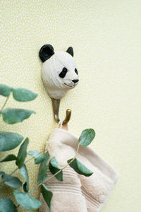 Hand Carved Panda Hook