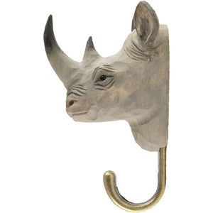 Cast Iron Animal Head Hook (Rhino) : : Home