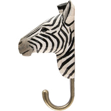 Load image into Gallery viewer, Hand Carved Zebra Hook