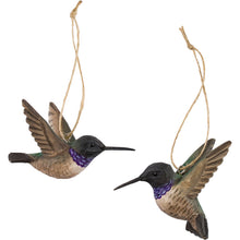 Load image into Gallery viewer, Hand Carved DecoBird Black Chinned Hummingbird