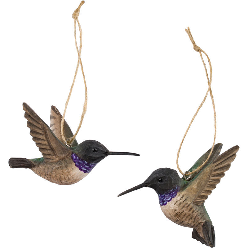 Hand Carved DecoBird Black Chinned Hummingbird