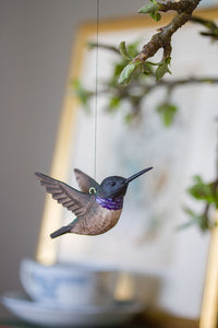Hand Carved DecoBird Black Chinned Hummingbird