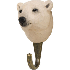 Hand Carved Polar Bear Hook