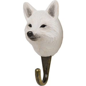 Hand Carved Arctic Fox Hook