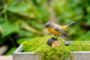 Hand Carved DecoBird Eastern Yellow Robin