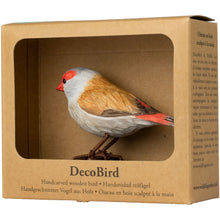 Load image into Gallery viewer, Hand Carved DecoBird Red-Browed Finch