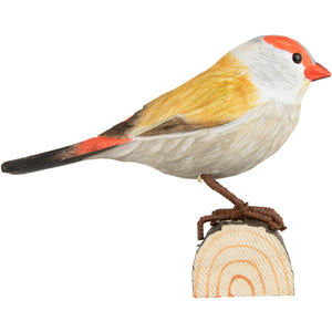 Hand Carved DecoBird Red-Browed Finch