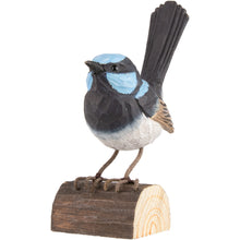 Load image into Gallery viewer, Hand Carved DecoBird Superb Fairy Wren