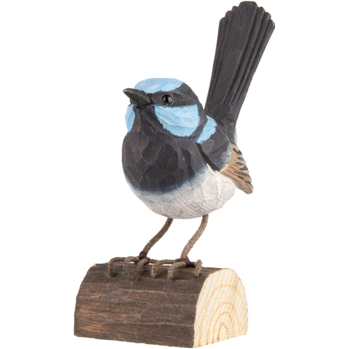 Hand Carved DecoBird Superb Fairy Wren
