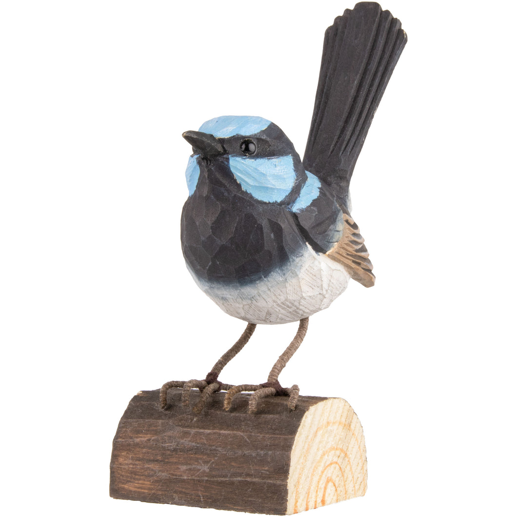 Hand Carved DecoBird Superb Fairy Wren