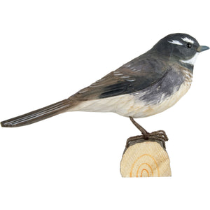 Hand Carved DecoBird Grey Fantail