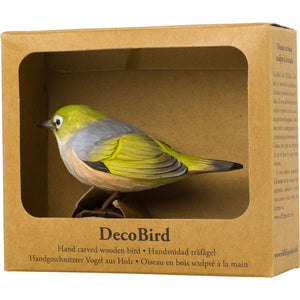 Hand Carved DecoBird Silvereye