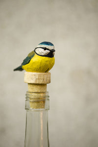 Hand Carved Bottle Stopper Blue Tt