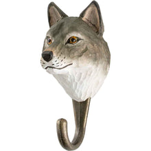 Load image into Gallery viewer, Hand Carved Wolf Hook