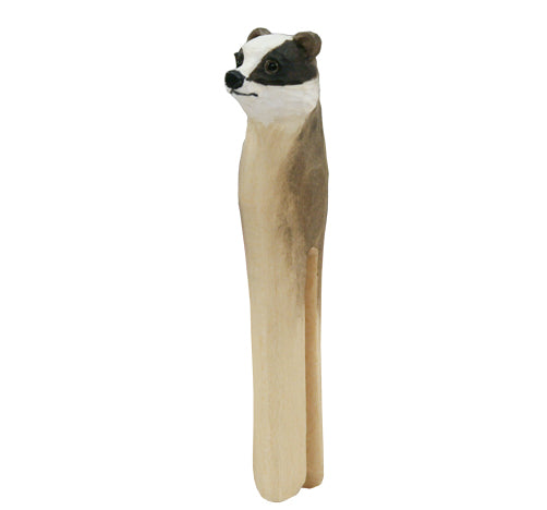 Hand Carved Badger Peg